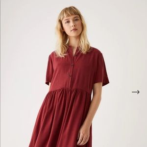 Frank & Oak Babydoll Dress in Rhubarb // Size Small